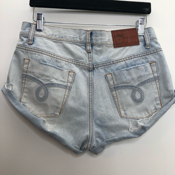 One Teaspoon Light Blue Jean Shorts - Picture 3 of 8
